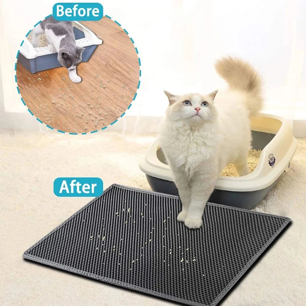 Cat Litter Trapping Mat, Waterproof Kitty Litter Trapper Pad -16"-20"-