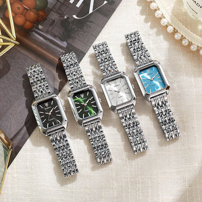 2024 Hot Brand Stainless Steel Strap Watch Women Luxury Gift Quartz Wristwatch Student Fashion Simple Square Quartz Watches