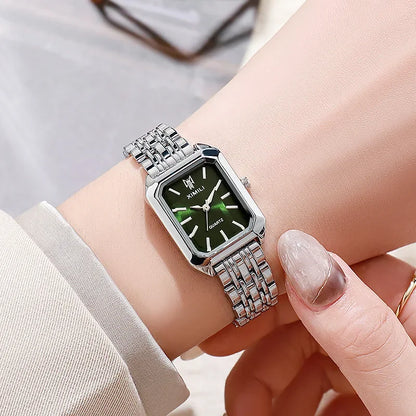 2024 Hot Brand Stainless Steel Strap Watch Women Luxury Gift Quartz Wristwatch Student Fashion Simple Square Quartz Watches